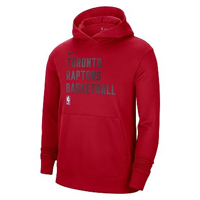 Unisex Nike Red Toronto Raptors 2023/24 Performance Spotlight On-Court Practice Pullover Hoodie