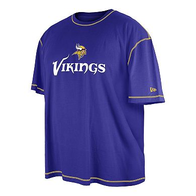Men's New Era  Purple Minnesota Vikings Third Down Big & Tall Puff Print T-Shirt