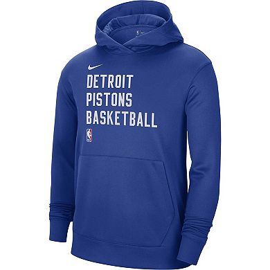 Unisex Nike Blue Detroit Pistons 2023/24 Performance Spotlight On-Court Practice Pullover Hoodie