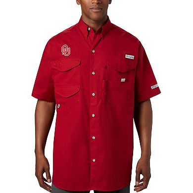 Men's Columbia Crimson Oklahoma Sooners Big & Tall Bonehead Button-Up Shirt