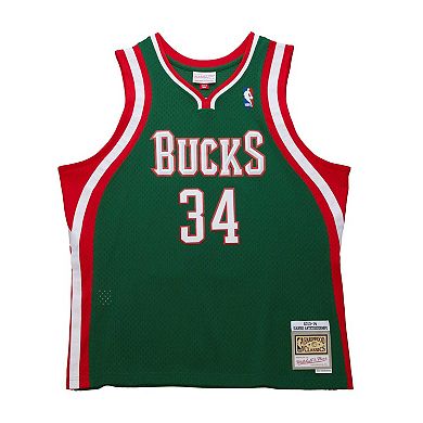 Men's Mitchell & Ness Giannis Antetokounmpo Hunter Green Milwaukee Bucks 2013/14 Hardwood Classics Swingman Jersey