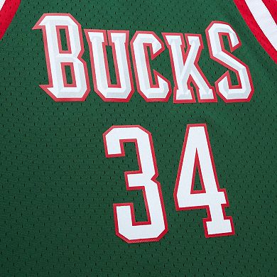 Men's Mitchell & Ness Giannis Antetokounmpo Hunter Green Milwaukee Bucks 2013/14 Hardwood Classics Swingman Jersey