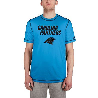 Men's New Era  Blue Carolina Panthers Third Down Puff Print T-Shirt