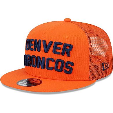 Men's New Era Orange Denver Broncos Stacked Trucker 9FIFTY Snapback Hat