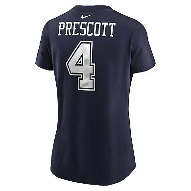 Women's Nike Dak Prescott Navy Dallas Cowboys Player Name & Number T-Shirt