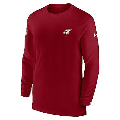 Men's Nike Cardinal Arizona Cardinals Sideline Coach Performance Long Sleeve T-Shirt
