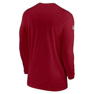 Men's Nike Cardinal Arizona Cardinals Sideline Coach Performance Long Sleeve T-Shirt