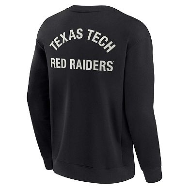 Unisex Fanatics Signature Black Texas Tech Red Raiders Super Soft Pullover Crew Sweatshirt