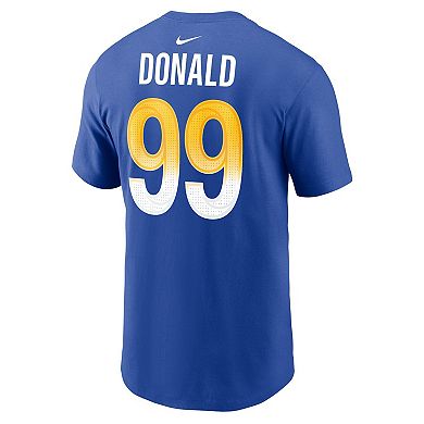 Men's Nike Aaron Donald Royal Los Angeles Rams Player Name & Number T-Shirt