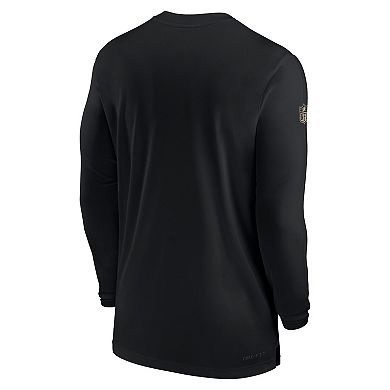 Men's Nike Black New Orleans Saints Sideline Coach Performance Long Sleeve T-Shirt