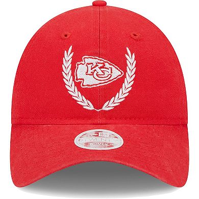 Women's New Era Red Kansas City Chiefs Leaves 9TWENTY Adjustable Hat