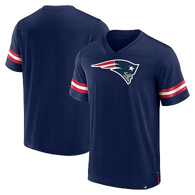Men's Fanatics Branded  Navy New England Patriots Jersey Tackle V-Neck T-Shirt