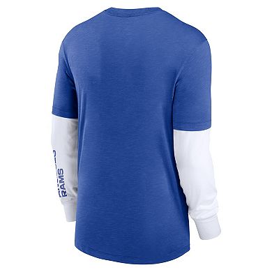 Men's Nike Heather Royal Los Angeles Rams Slub Fashion Long Sleeve T-Shirt