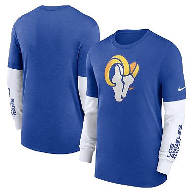 Men's Nike Heather Royal Los Angeles Rams Slub Fashion Long Sleeve T-Shirt