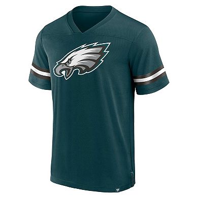 Men's Fanatics Branded  Midnight Green Philadelphia Eagles Jersey Tackle V-Neck T-Shirt