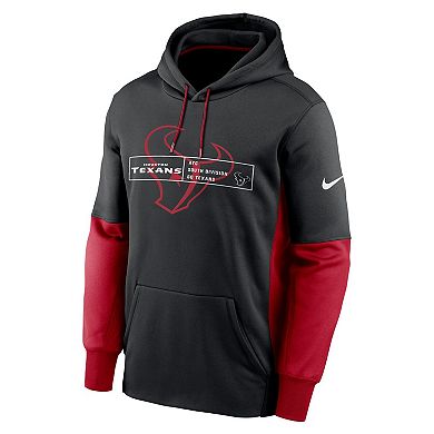 Men's Nike Black Houston Texans Color Block Fleece Performance Pullover Hoodie