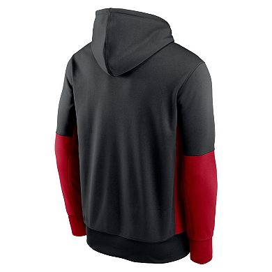 Men's Nike Black Houston Texans Color Block Fleece Performance Pullover Hoodie