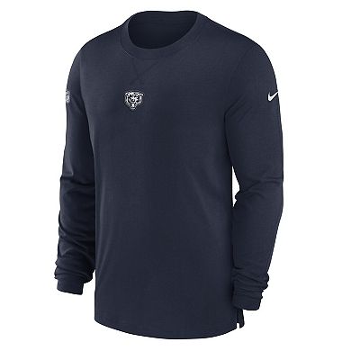 Men's Nike Navy Chicago Bears 2023 Sideline Performance Long Sleeve T-Shirt