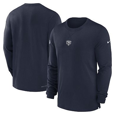 Men's Nike Navy Chicago Bears 2023 Sideline Performance Long Sleeve T-Shirt