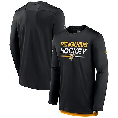 Men's Fanatics Branded  Black Pittsburgh Penguins Authentic Pro Long Sleeve T-Shirt