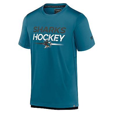 Men's Fanatics Branded  Teal San Jose Sharks Authentic Pro Tech T-Shirt