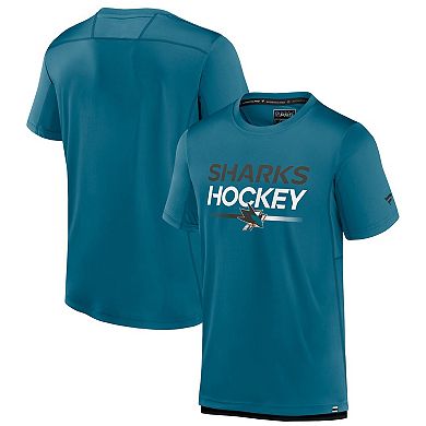 Men's Fanatics Branded  Teal San Jose Sharks Authentic Pro Tech T-Shirt