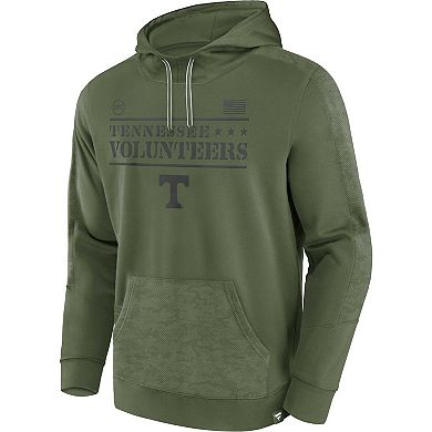 Men's Fanatics Branded Olive Tennessee Volunteers OHT Military Appreciation Stencil Pullover Hoodie