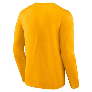 Men's Fanatics Branded  Gold St. Louis Blues Authentic Pro Primary Long Sleeve T-Shirt