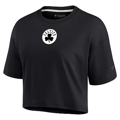 Women's Fanatics Signature Black Boston Celtics Super Soft Boxy Cropped T-Shirt