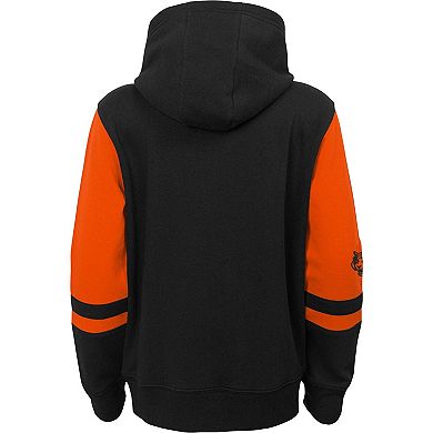 Youth Black Cincinnati Bengals Colorblock Full-Zip Hoodie