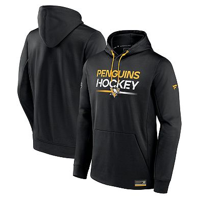 Men's Fanatics Branded  Black Pittsburgh Penguins Authentic Pro Pullover Hoodie