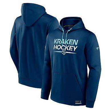 Men's Fanatics Branded  Deep Sea Blue Seattle Kraken Authentic Pro Pullover Hoodie