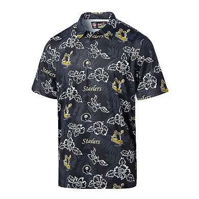 Men's Reyn Spooner Black Pittsburgh Steelers Throwback Pua Performance Polo