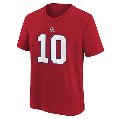 Youth Nike Mac Jones Red New England Patriots Player Name & Number T-Shirt