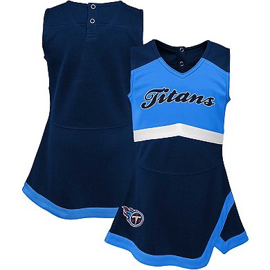 Girls Infant Navy Tennessee Titans Cheer Captain Jumper Dress