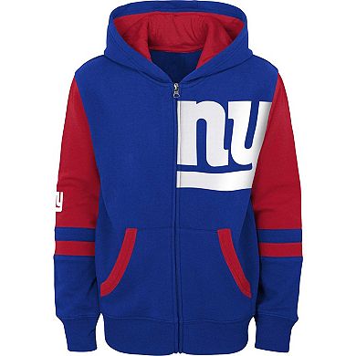 Preschool Royal New York Giants Stadium Color Block Full-Zip Hoodie