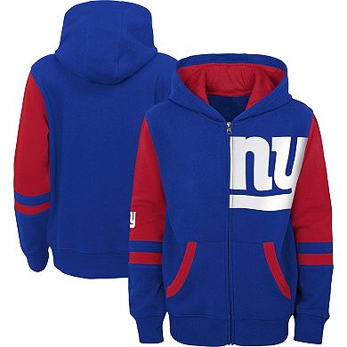 Preschool Royal New York Giants Stadium Color Block Full-Zip Hoodie