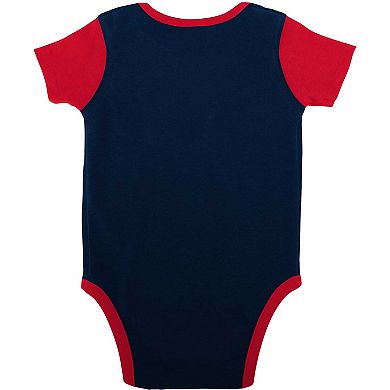 Newborn & Infant Navy/Red New England Patriots Home Field Advantage Three-Piece Bodysuit, Bib & Booties Set