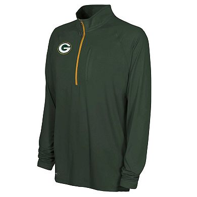 Men's Green Green Bay Packers Combine Authentic Raglan Quarter-Zip Top