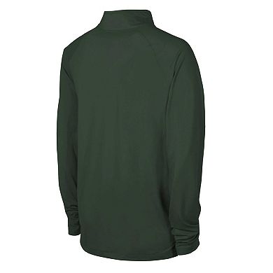 Men's Green Green Bay Packers Combine Authentic Raglan Quarter-Zip Top