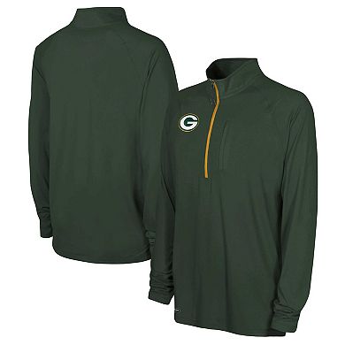 Men's Green Green Bay Packers Combine Authentic Raglan Quarter-Zip Top