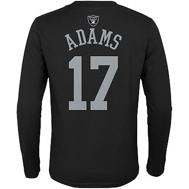 Youth Davante Adams Black Las Vegas Raiders Mainliner Player Name & Number Long Sleeve T-Shirt