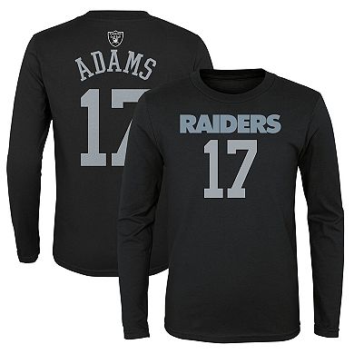 Youth Davante Adams Black Las Vegas Raiders Mainliner Player Name & Number Long Sleeve T-Shirt