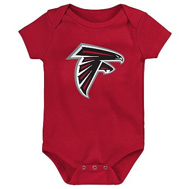 Infant Red/Black/Gray Atlanta Falcons Born to Be 3-Pack Bodysuit Set