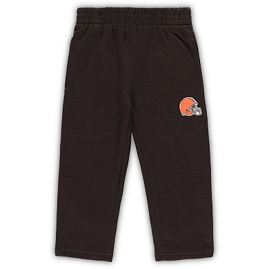 Toddler Brown Cleveland Browns 50 Yard Dash Fleece Pullover Hoodie & Pants Set