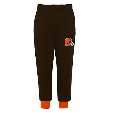 Toddler Brown Cleveland Browns 50 Yard Dash Fleece Pullover Hoodie & Pants Set