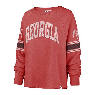 Women's '47 Red Georgia Bulldogs Allie Modest Raglan Long Sleeve Cropped T-Shirt