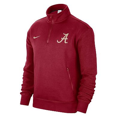 Men's Nike Crimson Alabama Crimson Tide Campus Athletic Department Quarter-Zip Sweatshirt