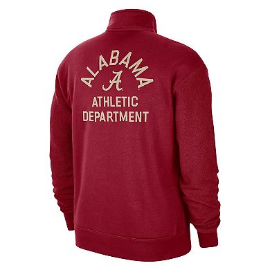 Men's Nike Crimson Alabama Crimson Tide Campus Athletic Department Quarter-Zip Sweatshirt