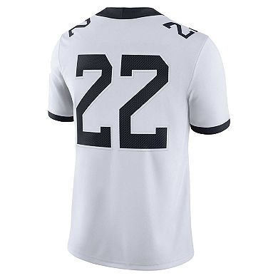 Men's Nike #22 White West Virginia Mountaineers Game Jersey